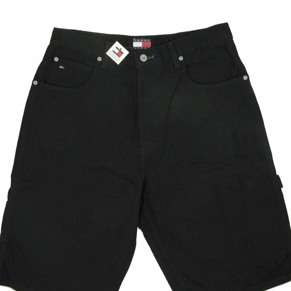 NEW Vintage Tommy Hilfiger Denim Utility Carpenter Shorts! Deep Black  From 2002 - Picture 2 of 2